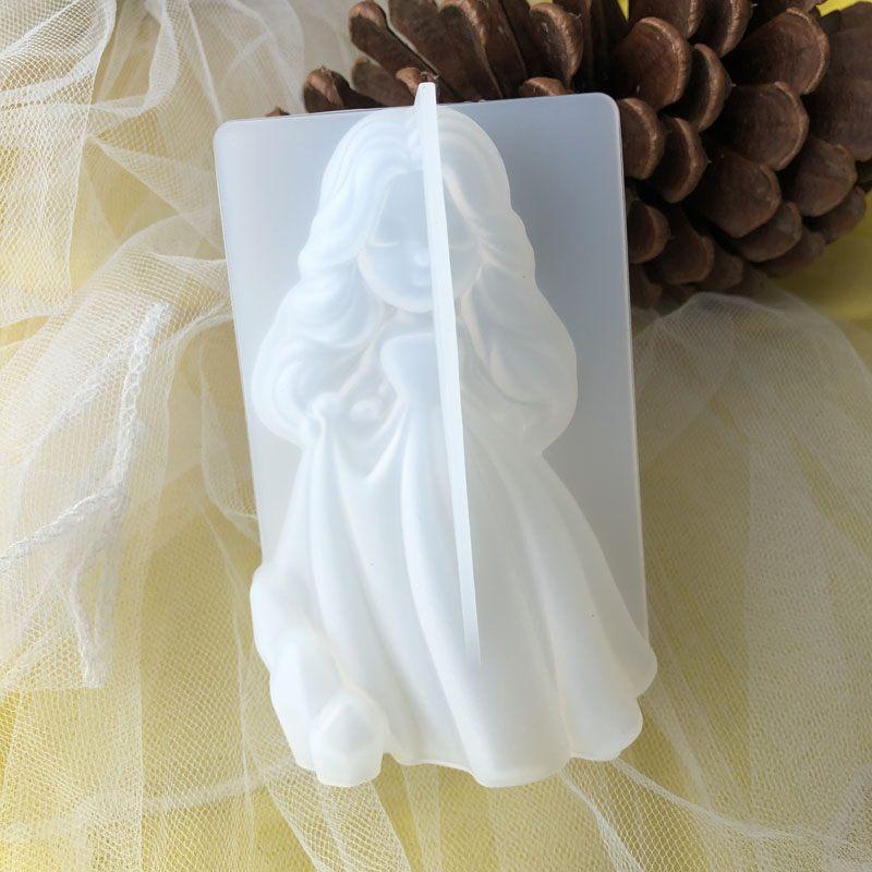 Soap Making Oven - 3D かわいいプリンセスシリコーンキャンドルモールド天使の女の子石鹸樹脂石膏作る型 DIY 人間チョコレートベーキングツール家の装飾のギフト