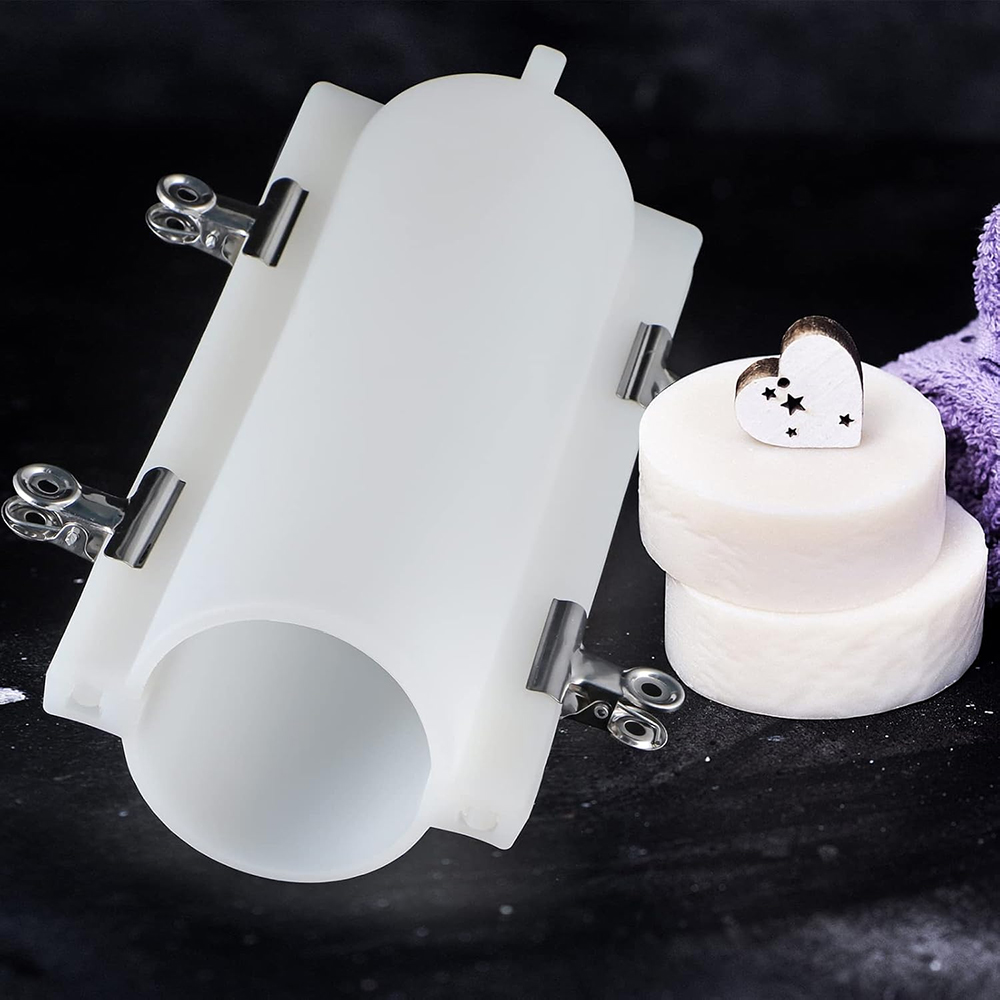 Soap Making Things - 大きな円筒形石鹸型（クリップ付き）、1000mlシリコン製円柱型、DIY石鹸、手作りキャンドル用石鹸製造用品