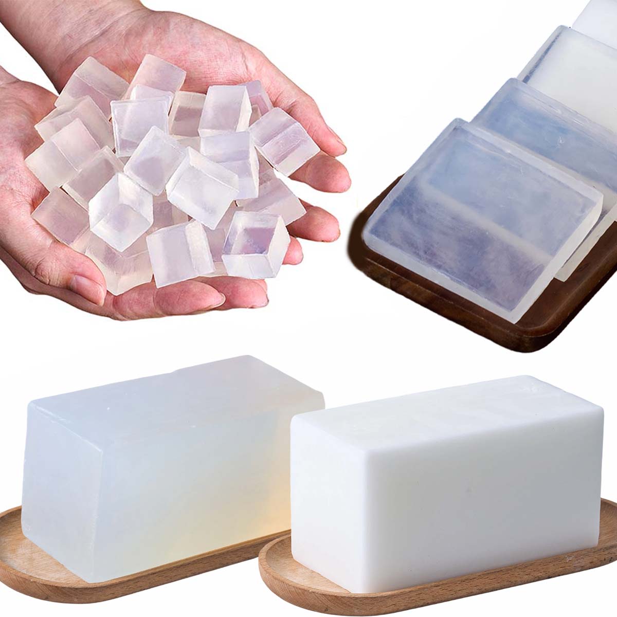 Soap Making Supplies Wholesale - 1000g グリセリン石鹸ベース DIY 手作り石鹸ベース 透明 ホワイト