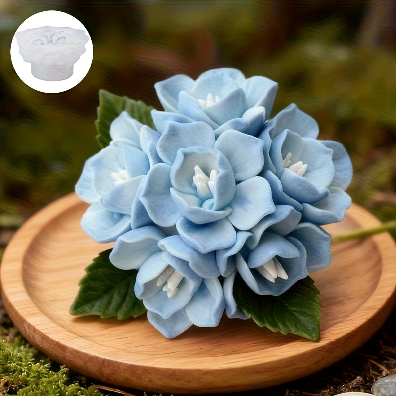 Soap Making Oven - 1つのアジサイの花型シリコンモールド、キャンドル、石鹸、樹脂工芸品の作成に適しており、春の装飾、バレンタインデーなどにも適しています。