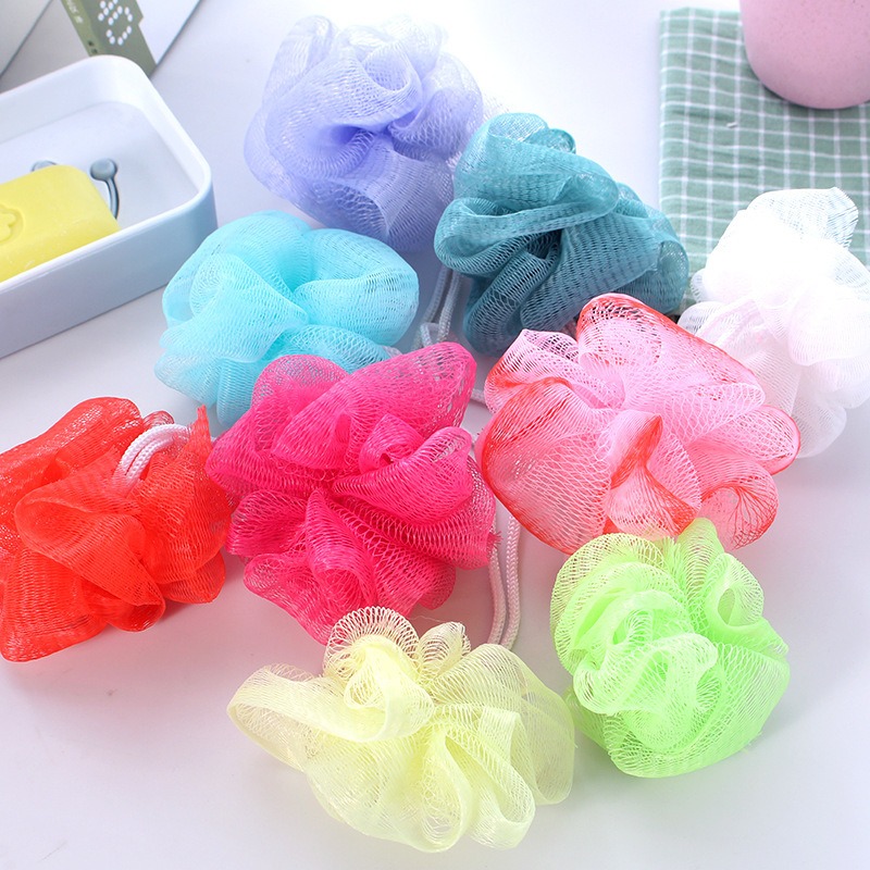 Soap Making Supplies Wholesale - 10 ピースカラーランダムバスシャワーシャボン玉ボディウォッシュ角質除去パフスポンジメッシュネットボールバスブラシランダムカラー卸売