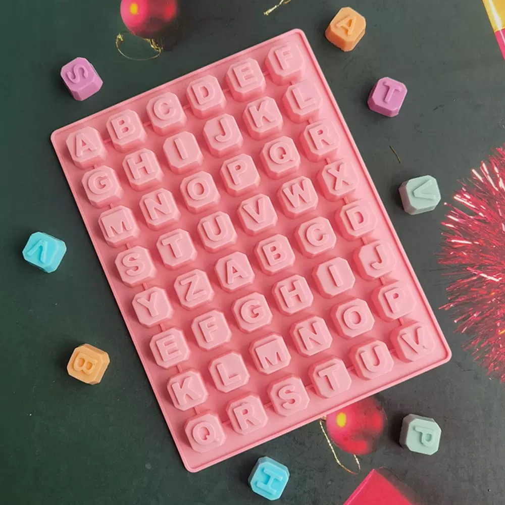 Soap Making Oven - 48 文字英語アルファベット文字シリコーン型石鹸型ケーキカップケーキベーク耐熱皿チョコレート石鹸 Diy デコレーションツール金型
