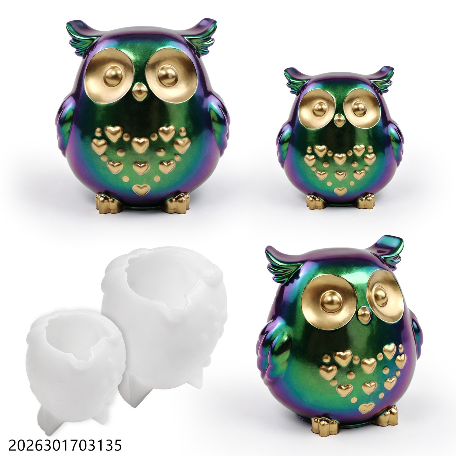 Soap Making Oven - フクロウシリコンモールド 3D鳥型セット DIYエポキシ樹脂石膏セメント石鹸作り香り付きキャンドルホルダークラフトギフト用