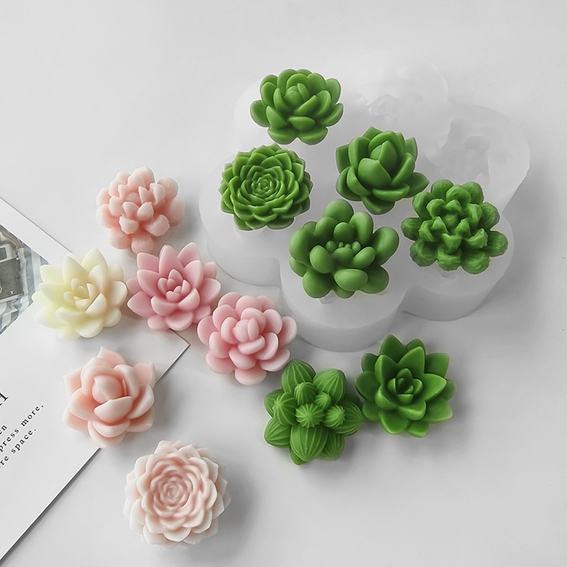 7 in 1 多肉植物サボテンシリコンモールド、DIY手作り - Soap Making Things のレビューと価格