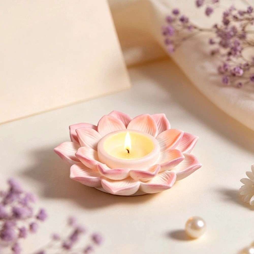 創造性あふれる3D蓮の花型キャンドルベース型。DIYクラフト - Soap Making Base のレビューと価格