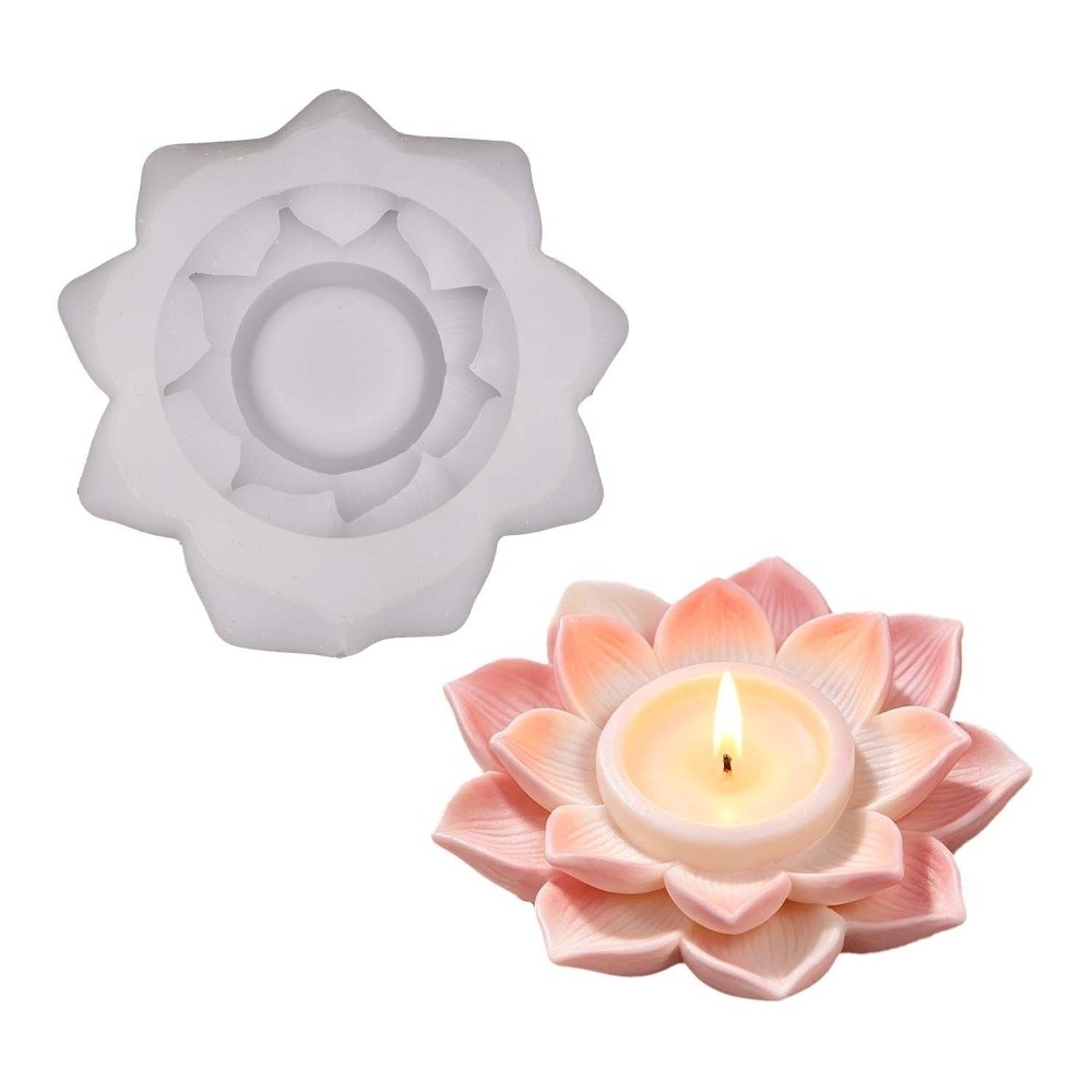 創造性あふれる3D蓮の花型キャンドルベース型。DIYクラフト - Soap Making Base のレビューと価格