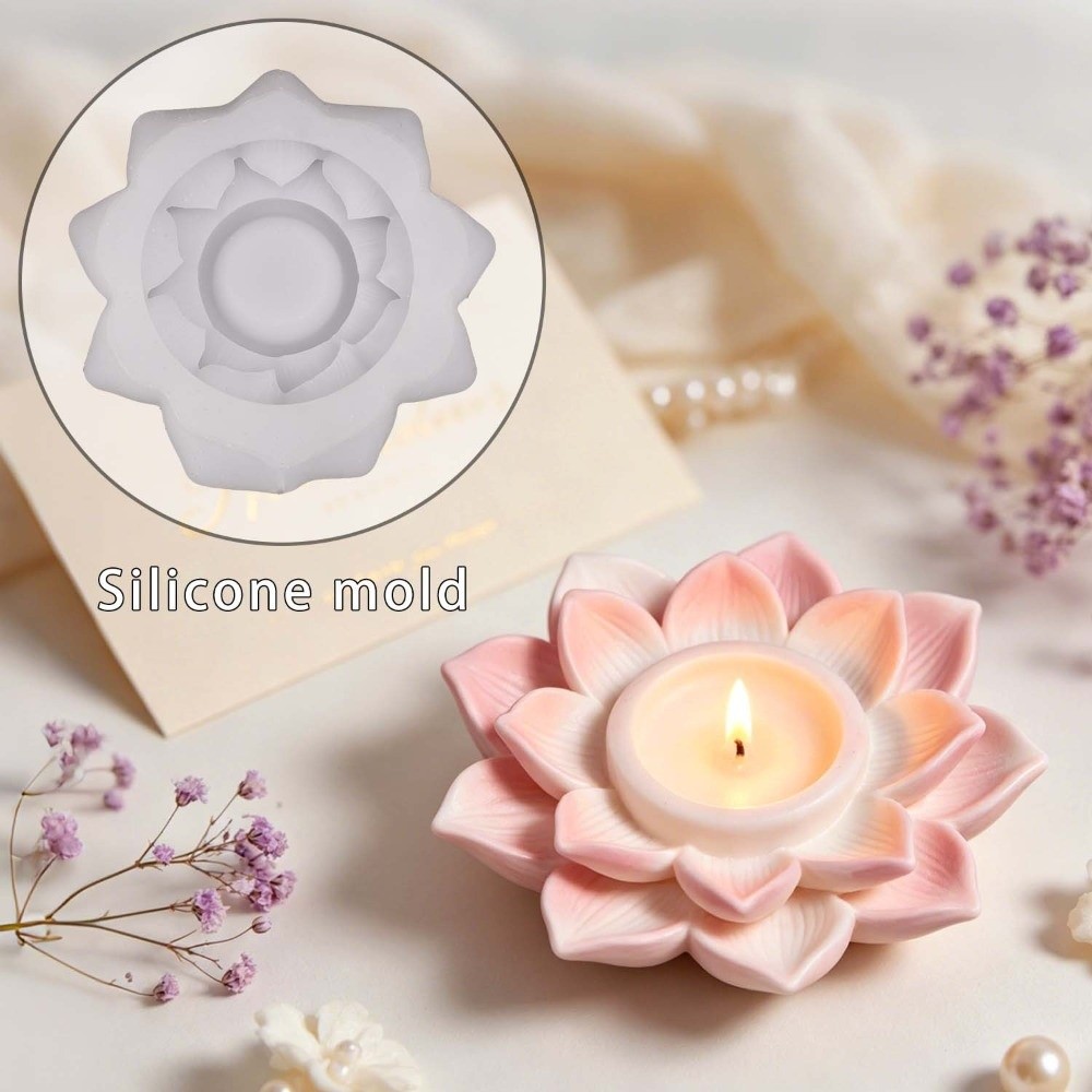 創造性あふれる3D蓮の花型キャンドルベース型。DIYクラフト - Soap Making Base のレビューと価格