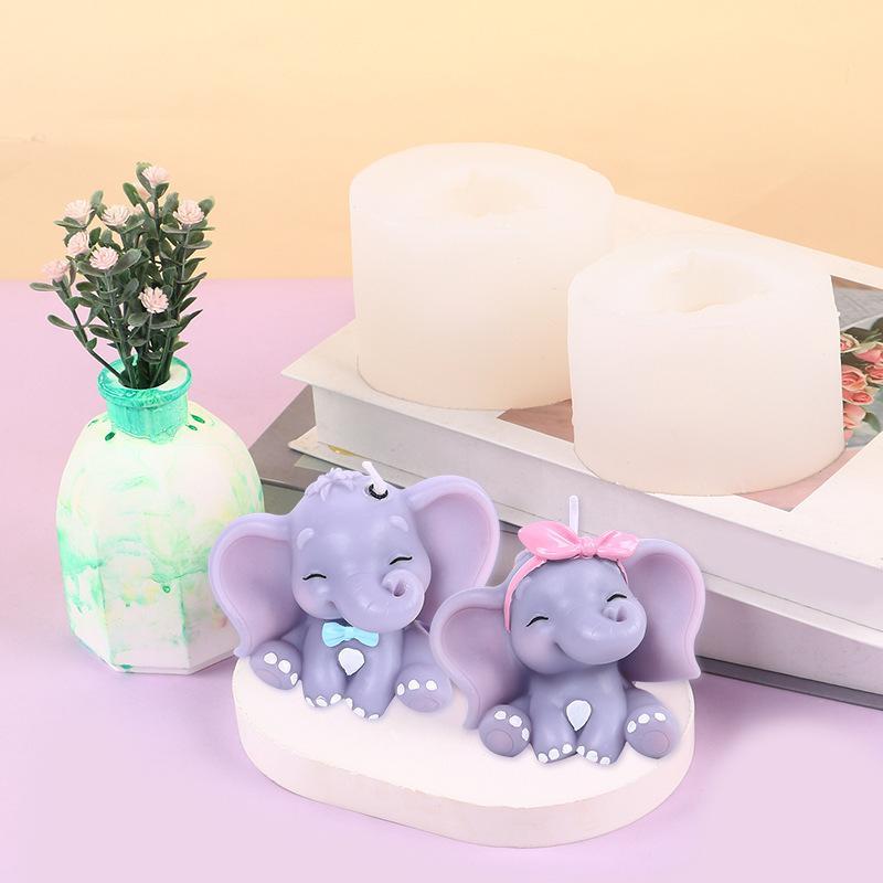かわいい3D象型シリコンキャンドルモールド、簡単リリース、再 - Soap Making Oven のレビューと価格