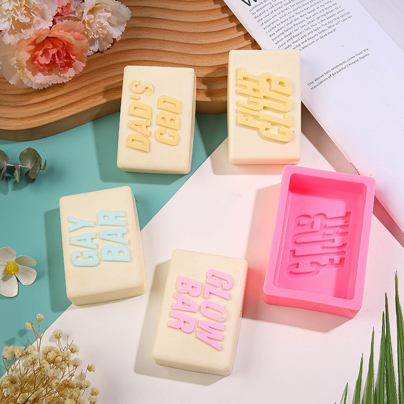 石鹸用文字付きシリコンモールド,石鹸作り,長方形,バス爆弾, - Soap Making In Fight Club のレビューと価格