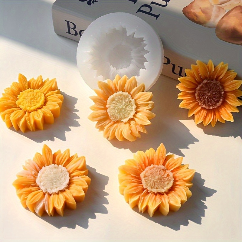 鮮やかな3Dひまわりシリコンモールド（キャンドル＆ソープ用） - Soap Making Oven のレビューと価格