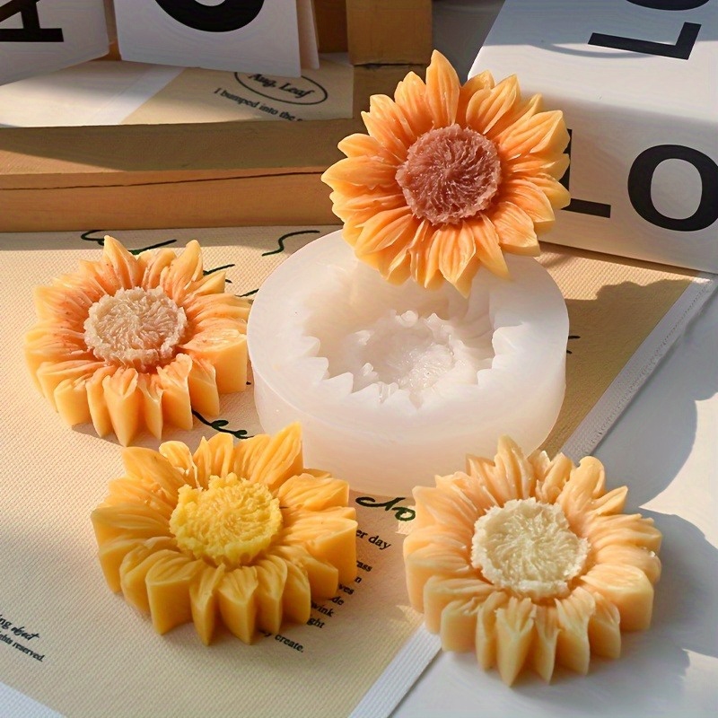 鮮やかな3Dひまわりシリコンモールド（キャンドル＆ソープ用） - Soap Making Oven のレビューと価格