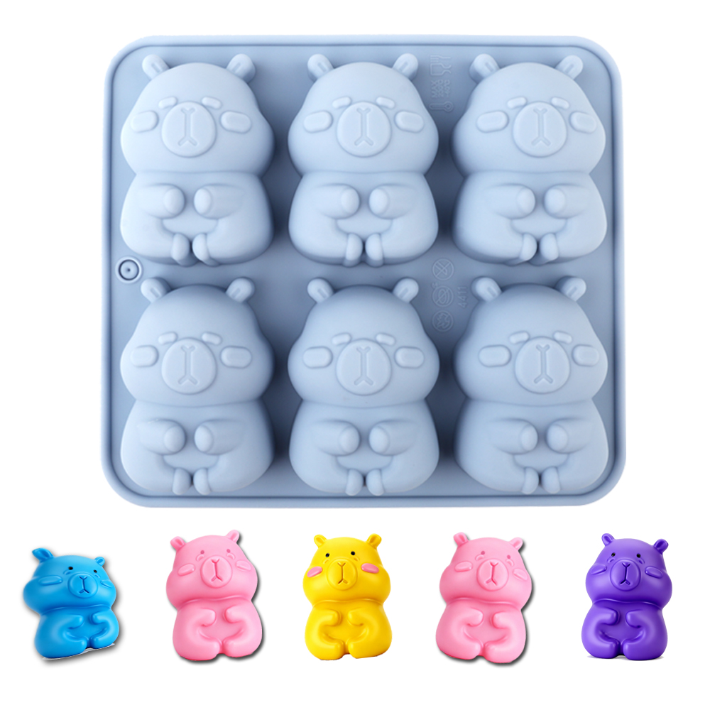 かわいいカピバラの形をしたシリコンケーキ型1個。チョコレート - Soap Making Things のレビューと価格