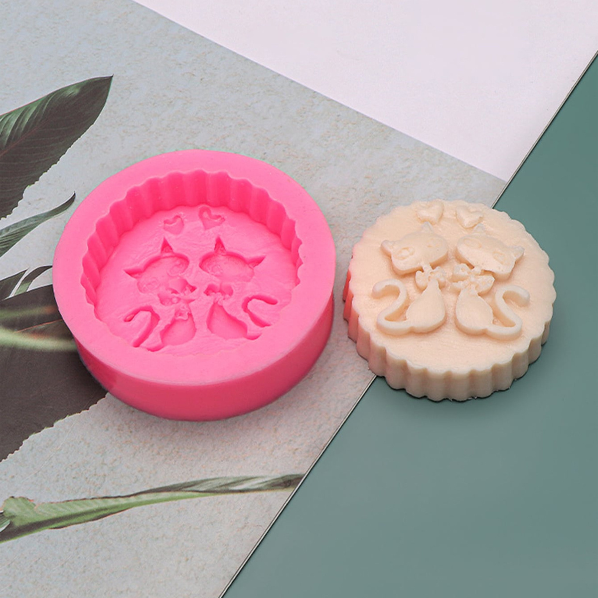 1ピースシリコン製猫型石鹸型 - 丸型DIYキャンドル作成型 - Soap Making Things のレビューと価格