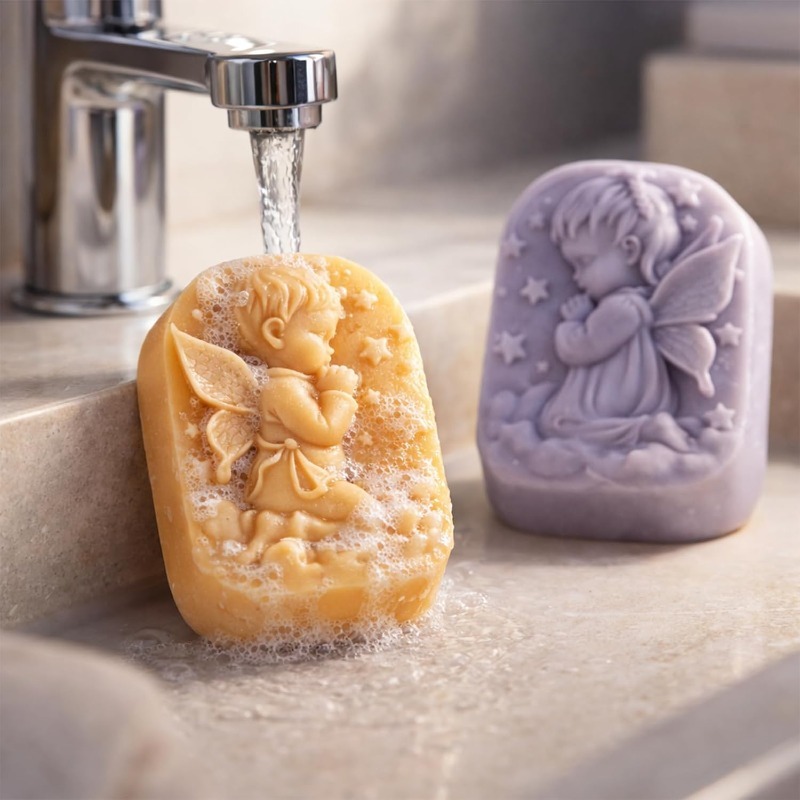 天使のシリコンモールド、石鹸作り用品、祈る妖精の赤ちゃんデザ - Soap Making Things のレビューと価格